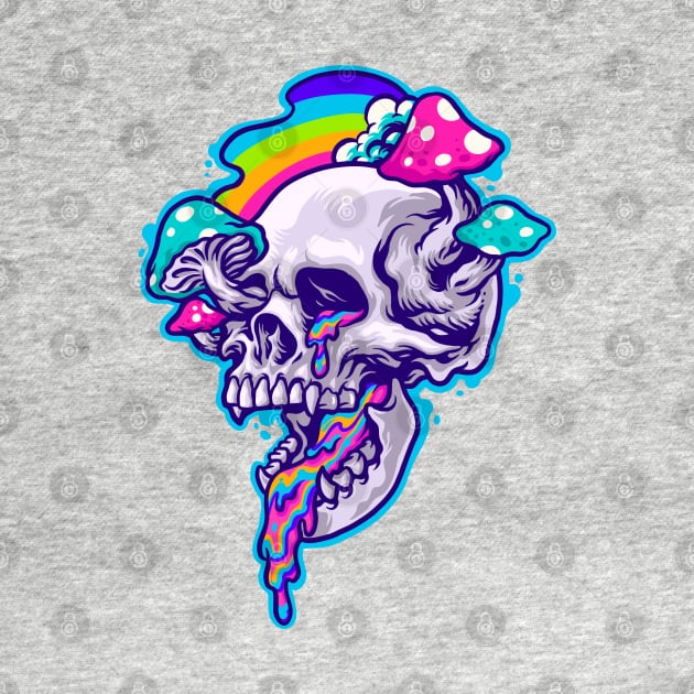 Drippy Shroom Skull by machmigo